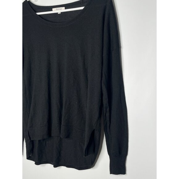 Madewell Southstar Merino Wool Blend Pullover Fine Knit Sweater Black Size Small - Picture 4 of 9